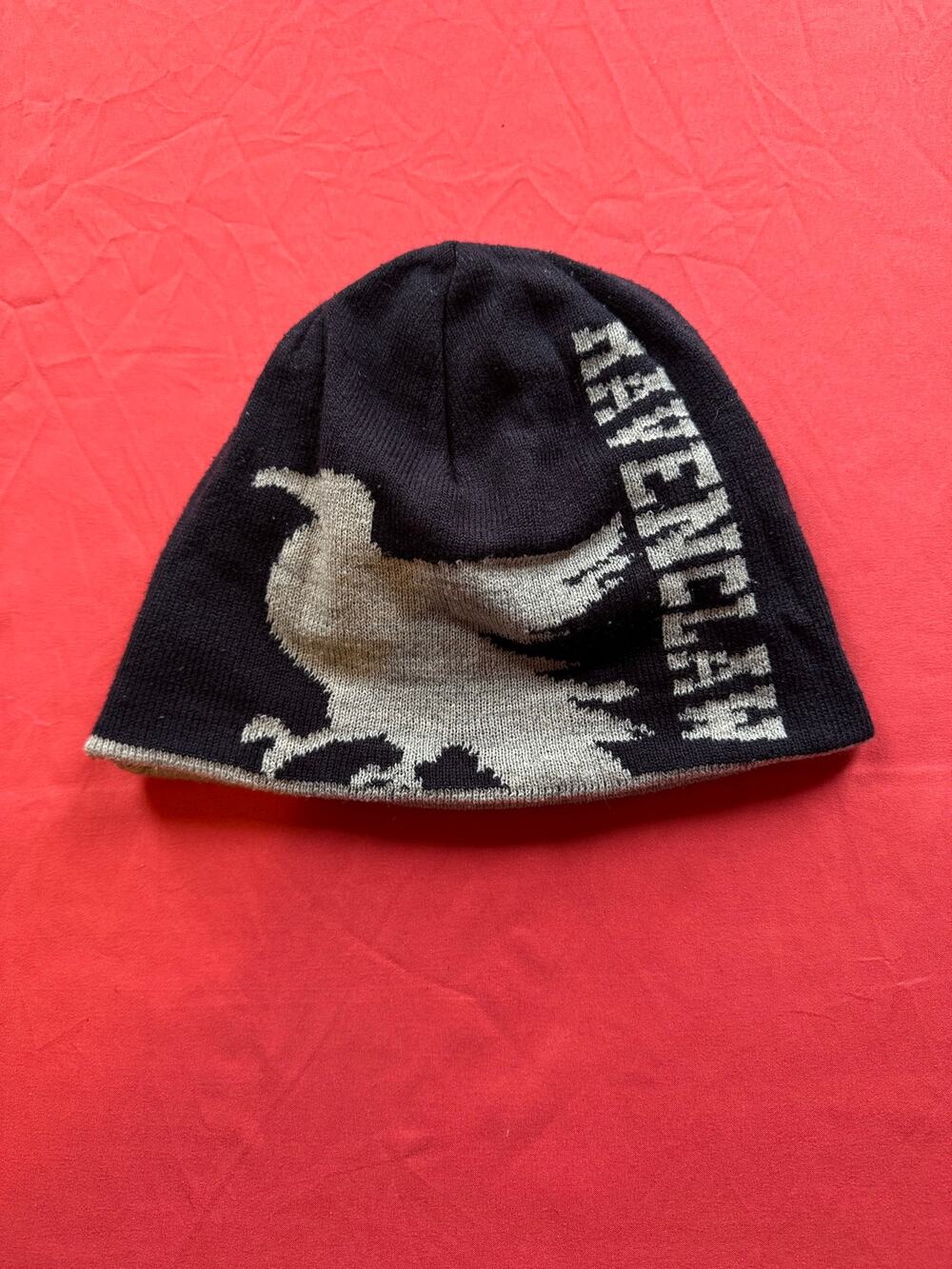 Harry Potter Ravenclaw Reversible Knit Beanie Hat Gray Navy Blue elope